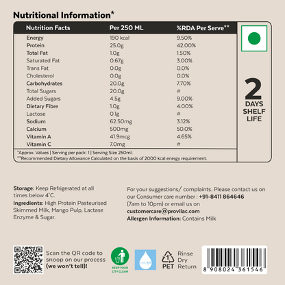 High Protein Mango Milk