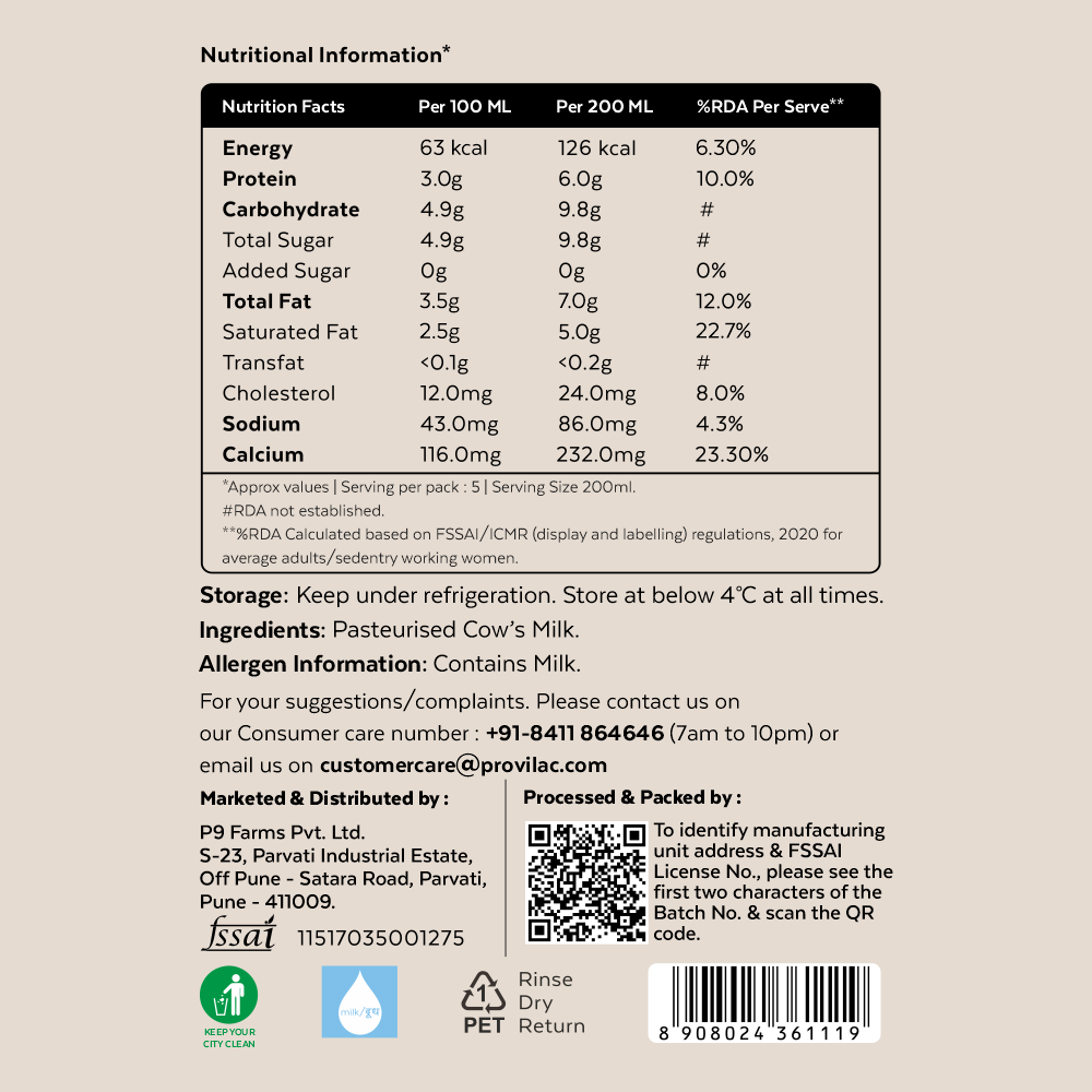 Homogenised Gir Cow Milk