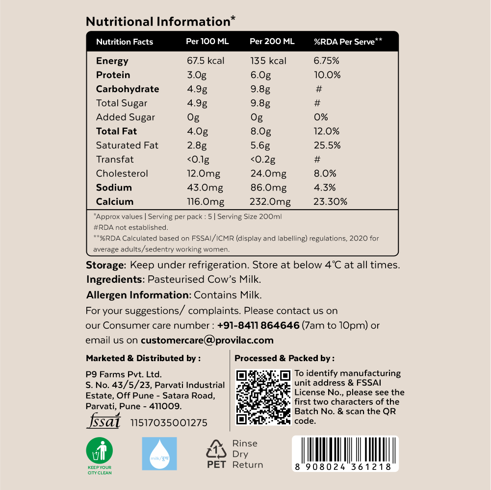 Homogenised Cow Milk