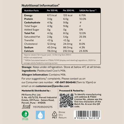 Homogenised Cow Milk